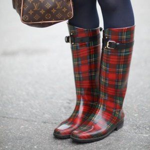 Lauren Ralph Lauren red tartan plaid rain boots-7